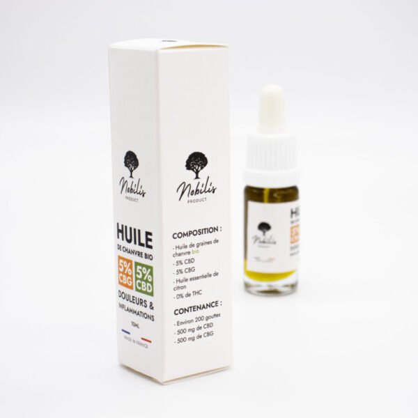 Óleo 5% CBD 5% CBG – Dor e inflamação – Produto Nobilis – 10 ml a venda em Braga, Portugal , Enviamos para toda europa